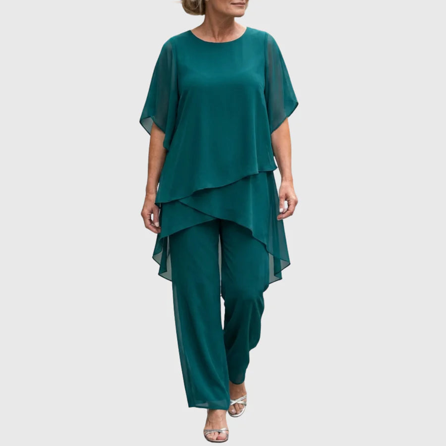Sarah™ | Elegant Draped Hem 2-piece Set