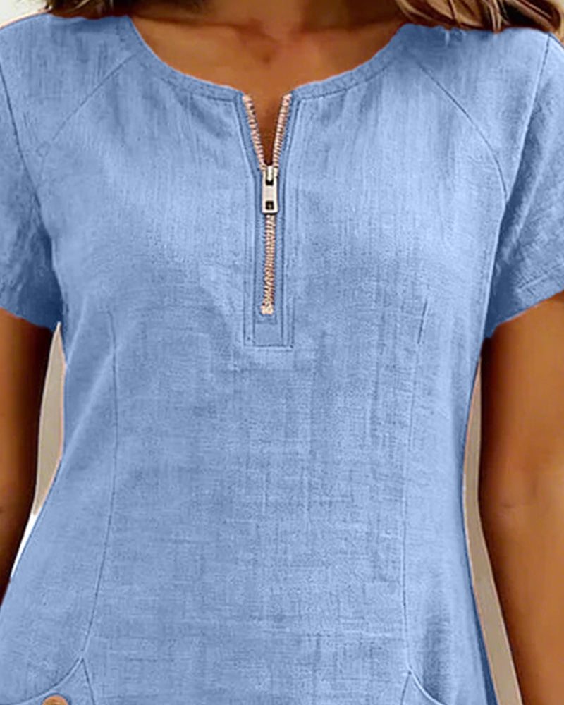 Barbara™ | Linen Zip Dress