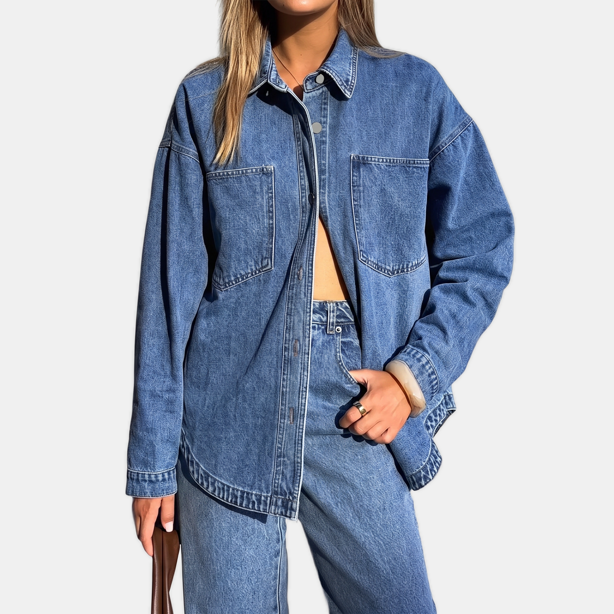 Lori™ | Relaxed Oversized Button Front Denim Jacket