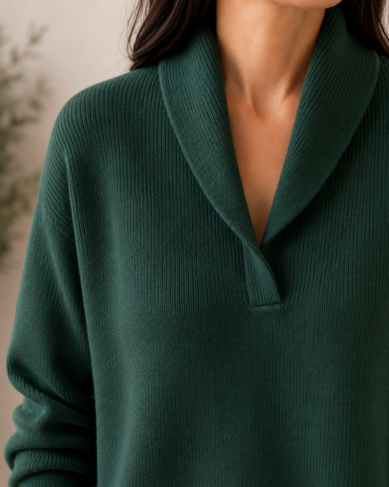 Selma™ | Elegant Shawl Collar Knit Jumper