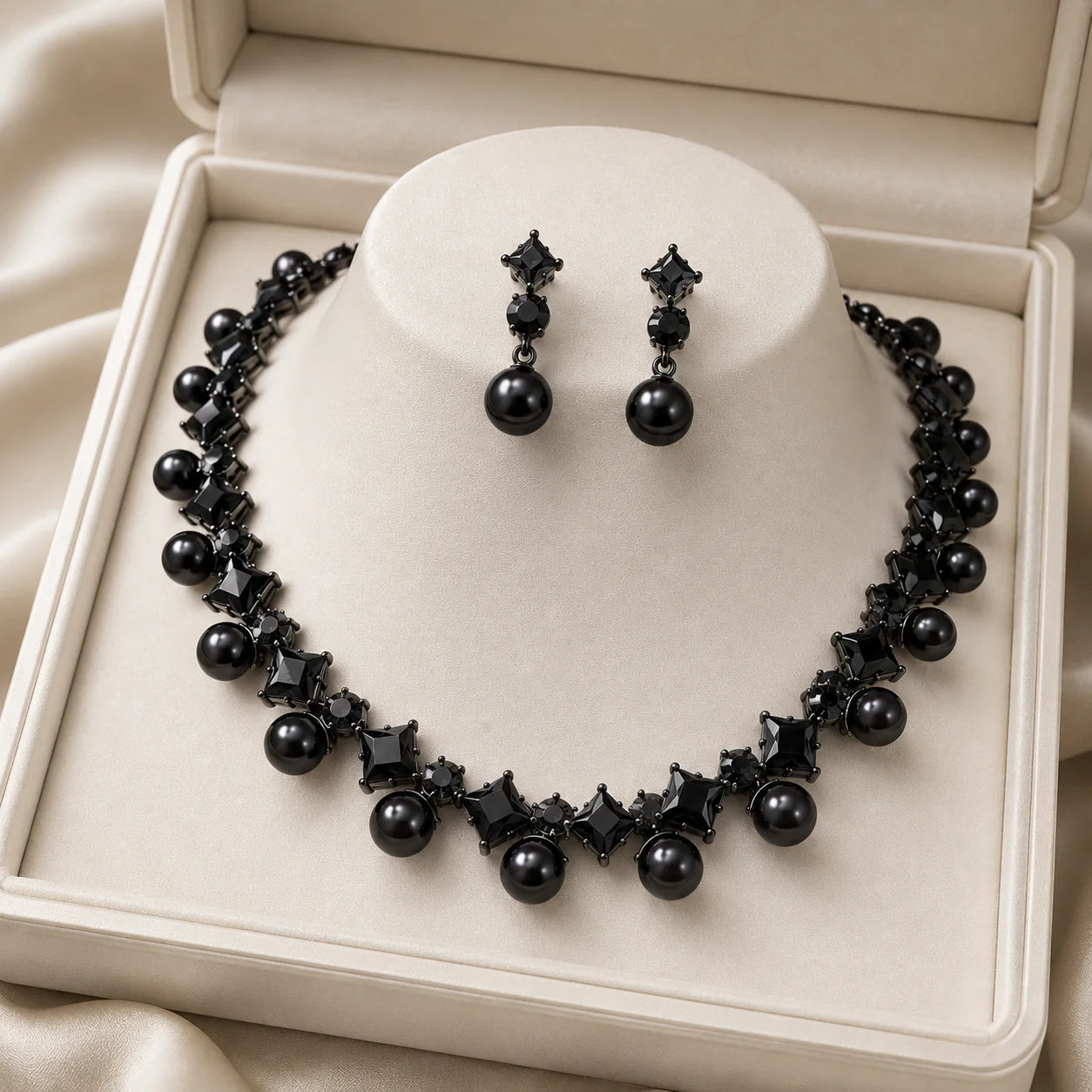 Lunessa™ | Pearl Necklace & Earrings Set