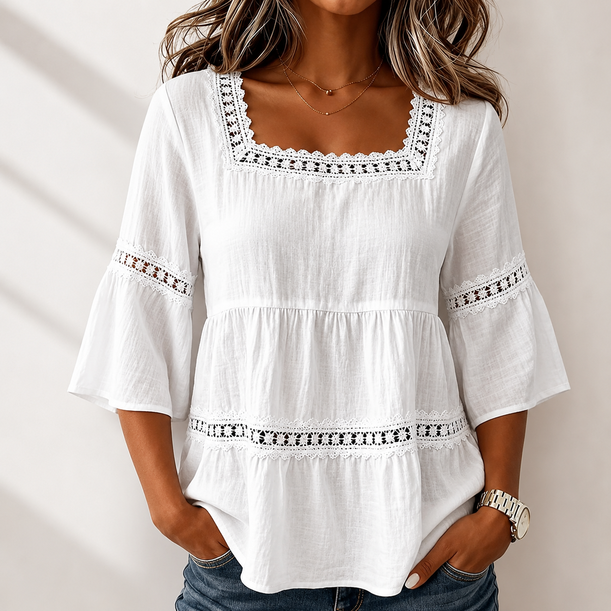 Sylvia™ | Flowing Tiered Layers Stylish Blouse
