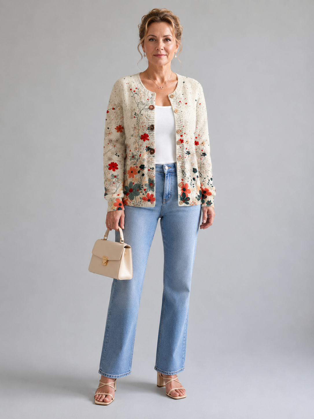 Sabrina™ | Vintage Floral Knit Cardigan