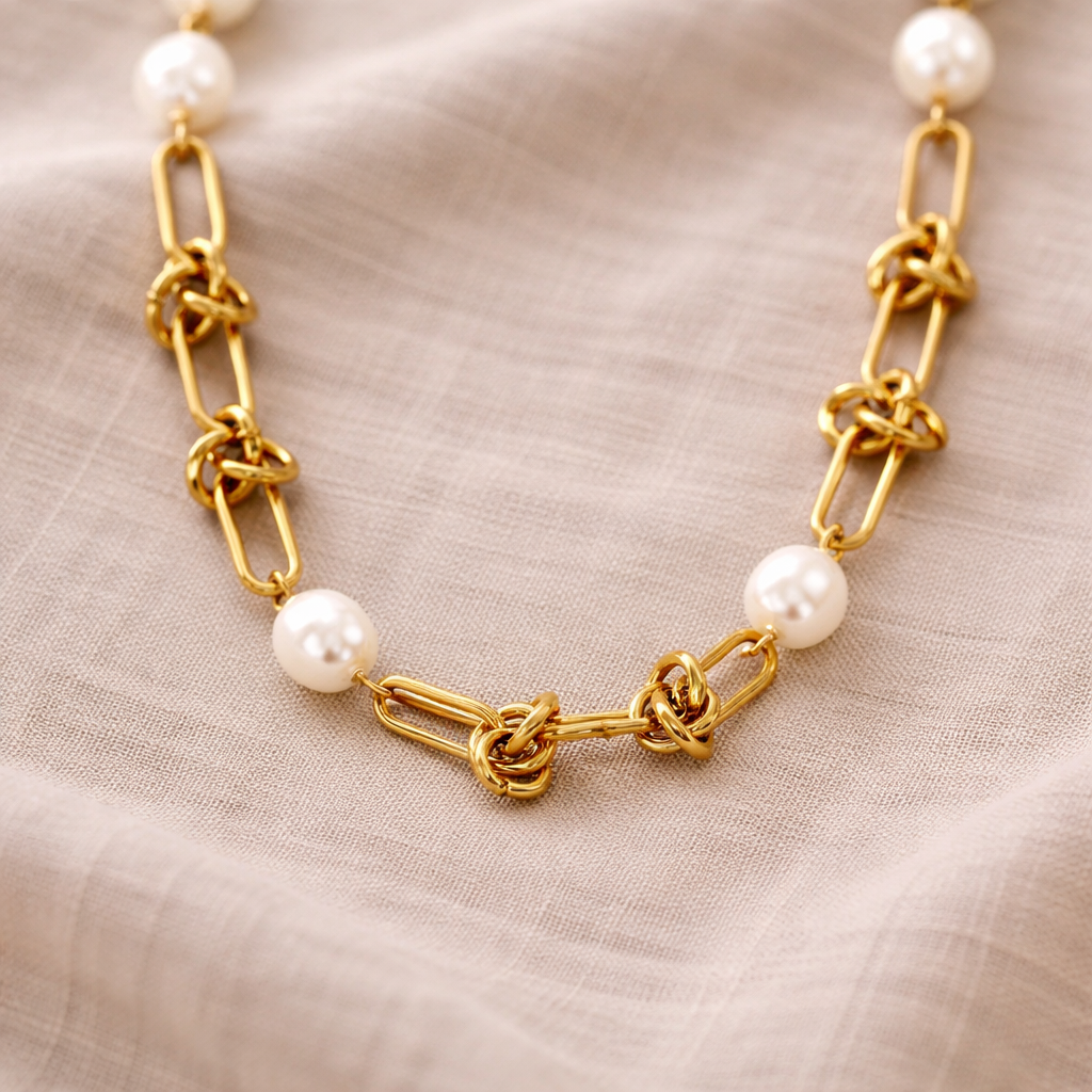 Capri Sunset Baroque Pearl Necklace – Gold