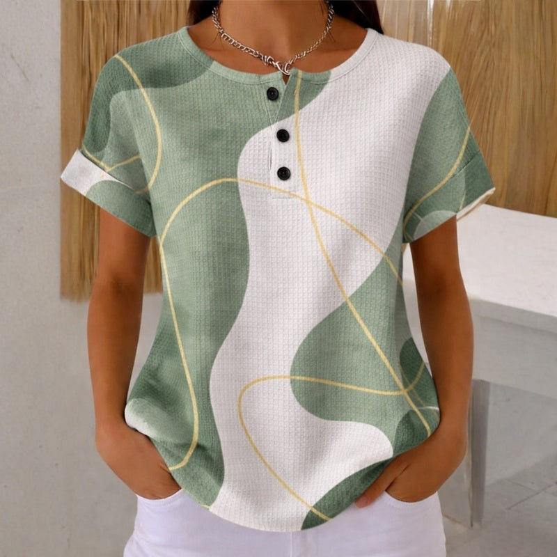 Casual Color Block Blouse