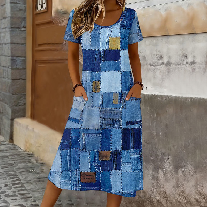 Vintage Color Block Dress