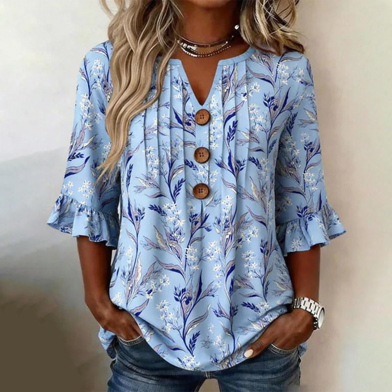 Vintage Floral Print Blouse