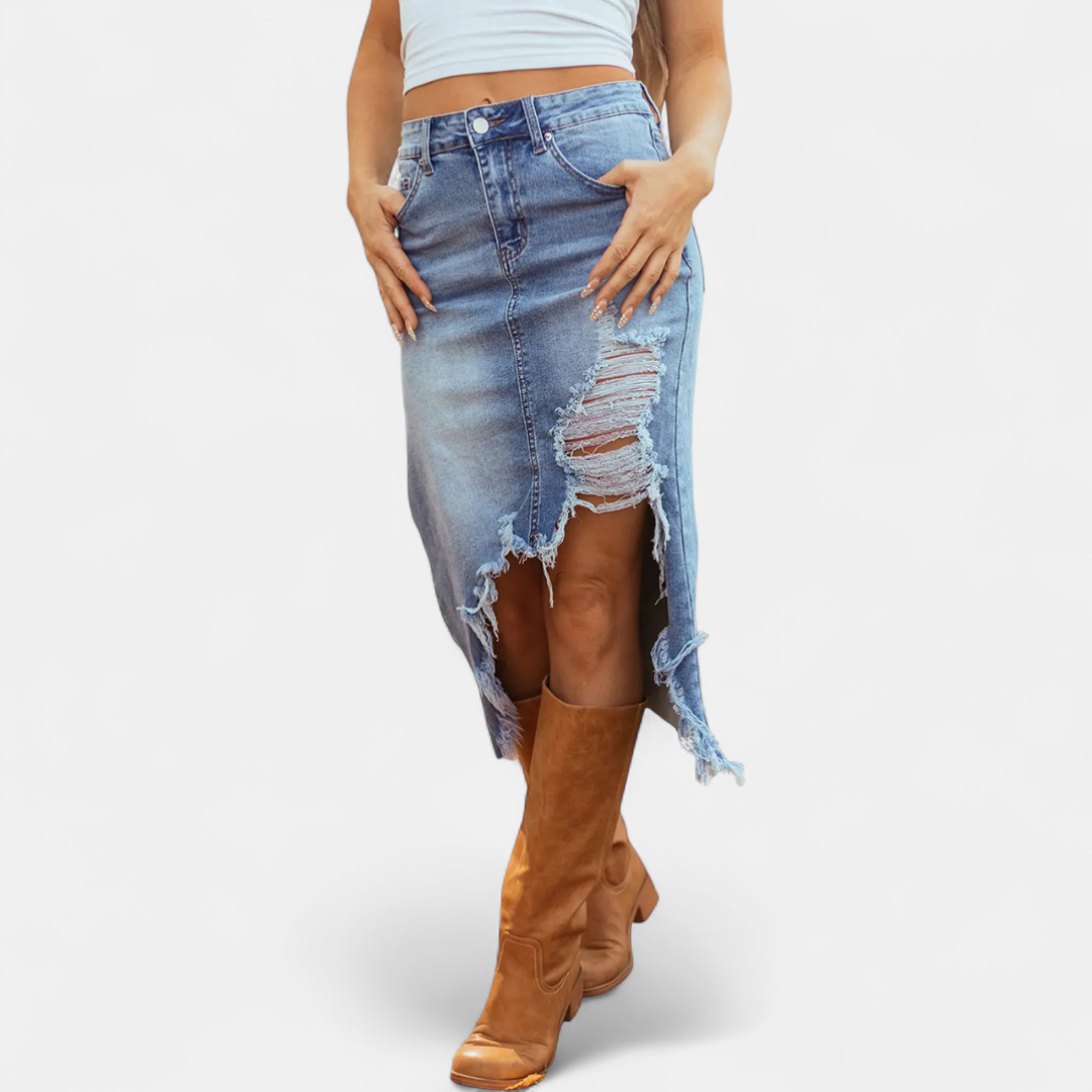 Blake™ | Relaxed High-Waist Denim Maxi Skirt