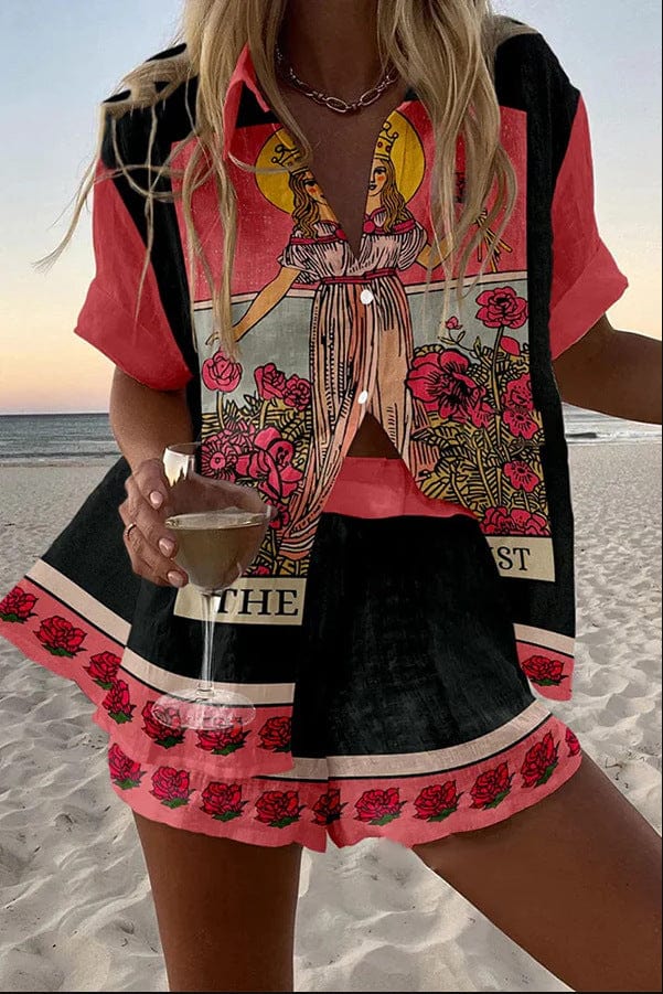 Malaya™ | Fun Sunset Party Shorts Set