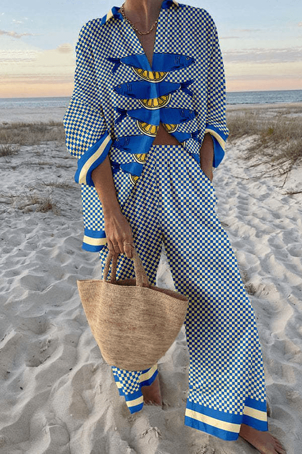 Yareli™ | Playful Coastal Resort Shorts Set
