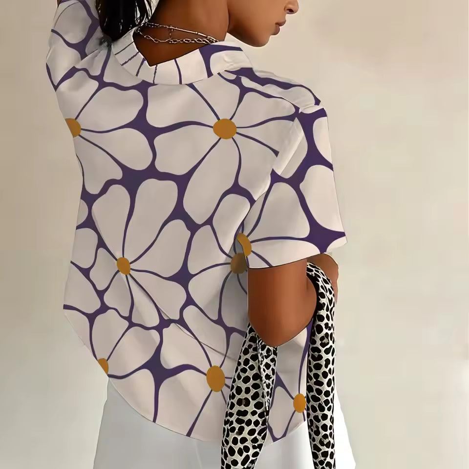 Casual Flower Print Blouse