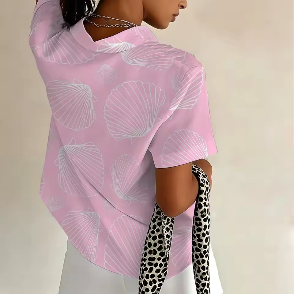 Shell Print Summer Blouse