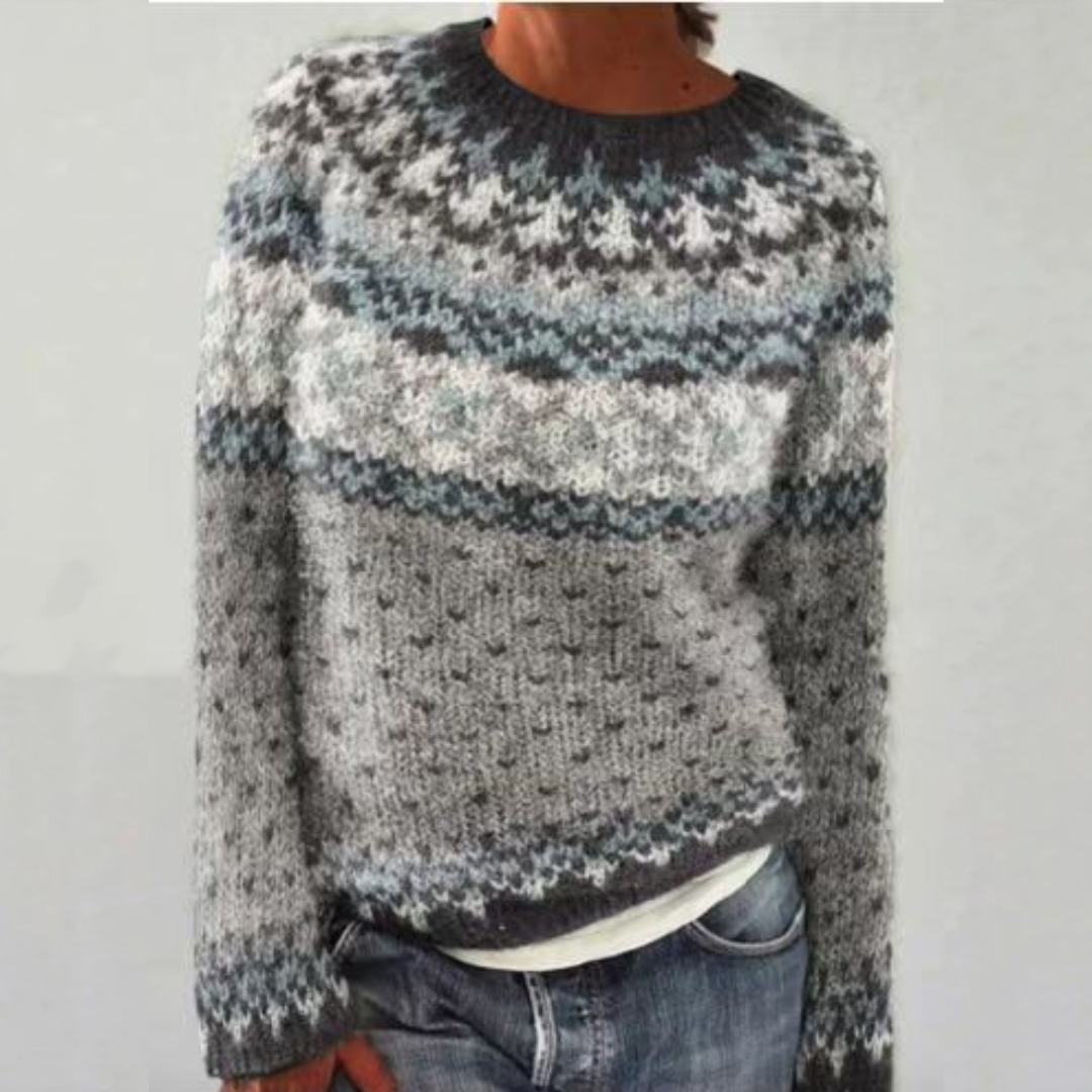 Sigrid | Nordic-Pattern Knit Sweater
