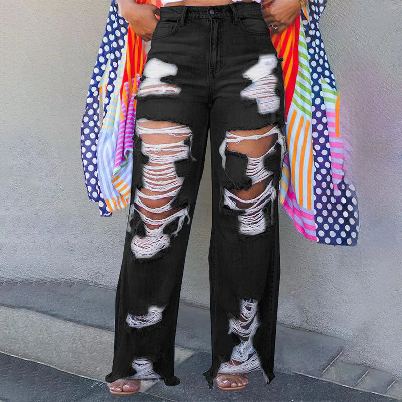 Novalee™ | High-Waisted Ripped Jeans
