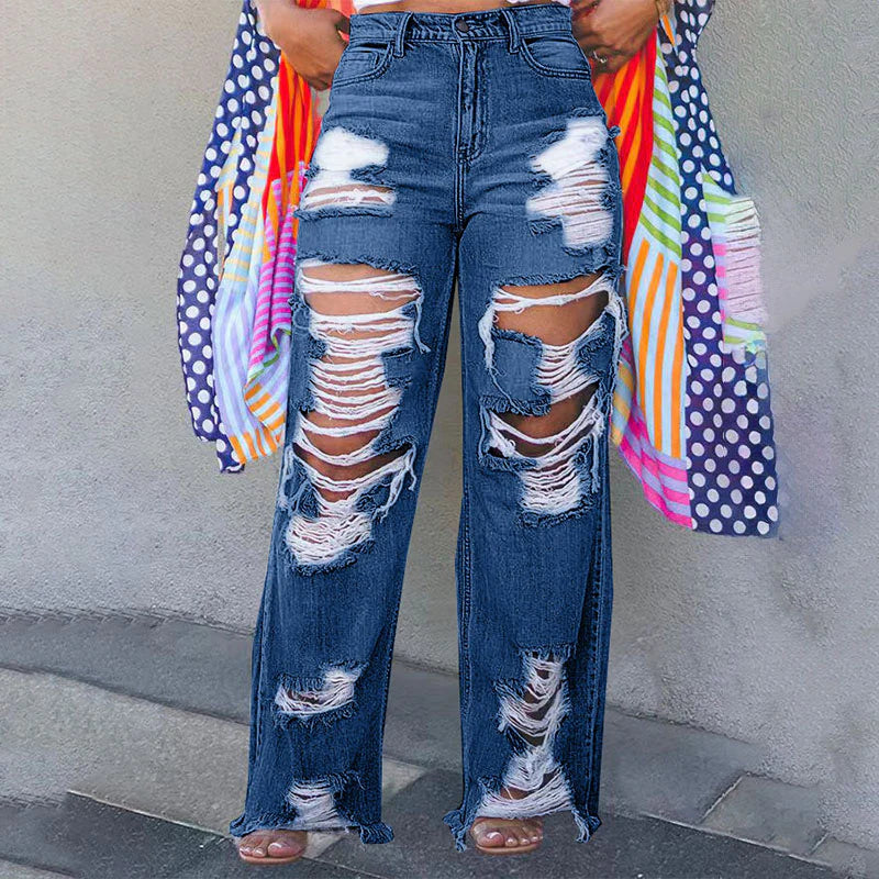 Novalee™ | High-Waisted Ripped Jeans
