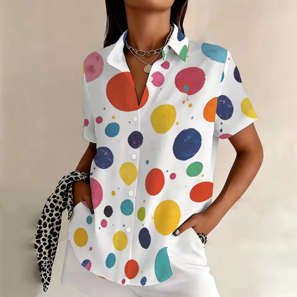 Casual Dots Print Blouse