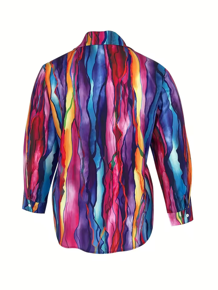 Colorful Tie-Dye Print Blouse