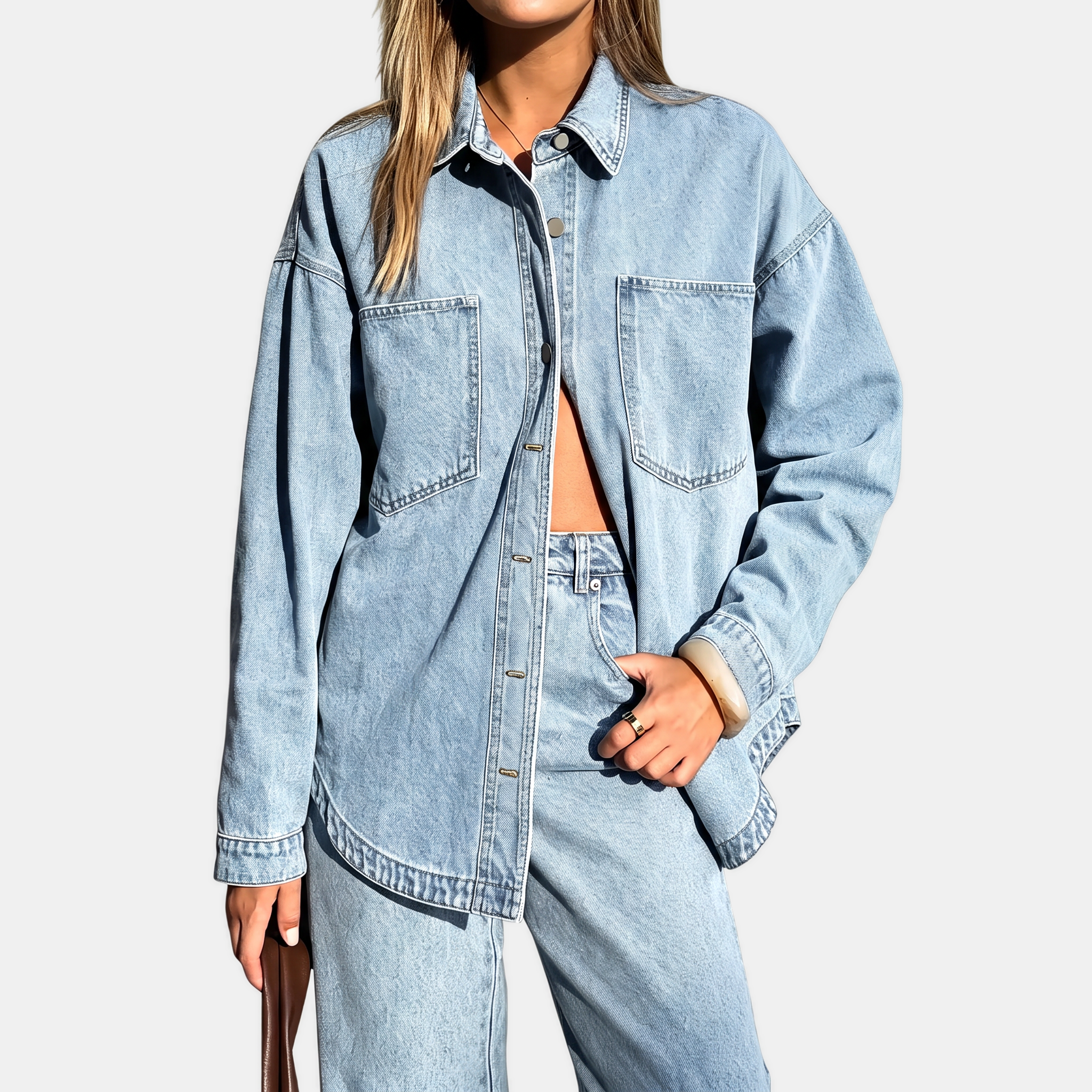 Lori™ | Relaxed Oversized Button Front Denim Jacket