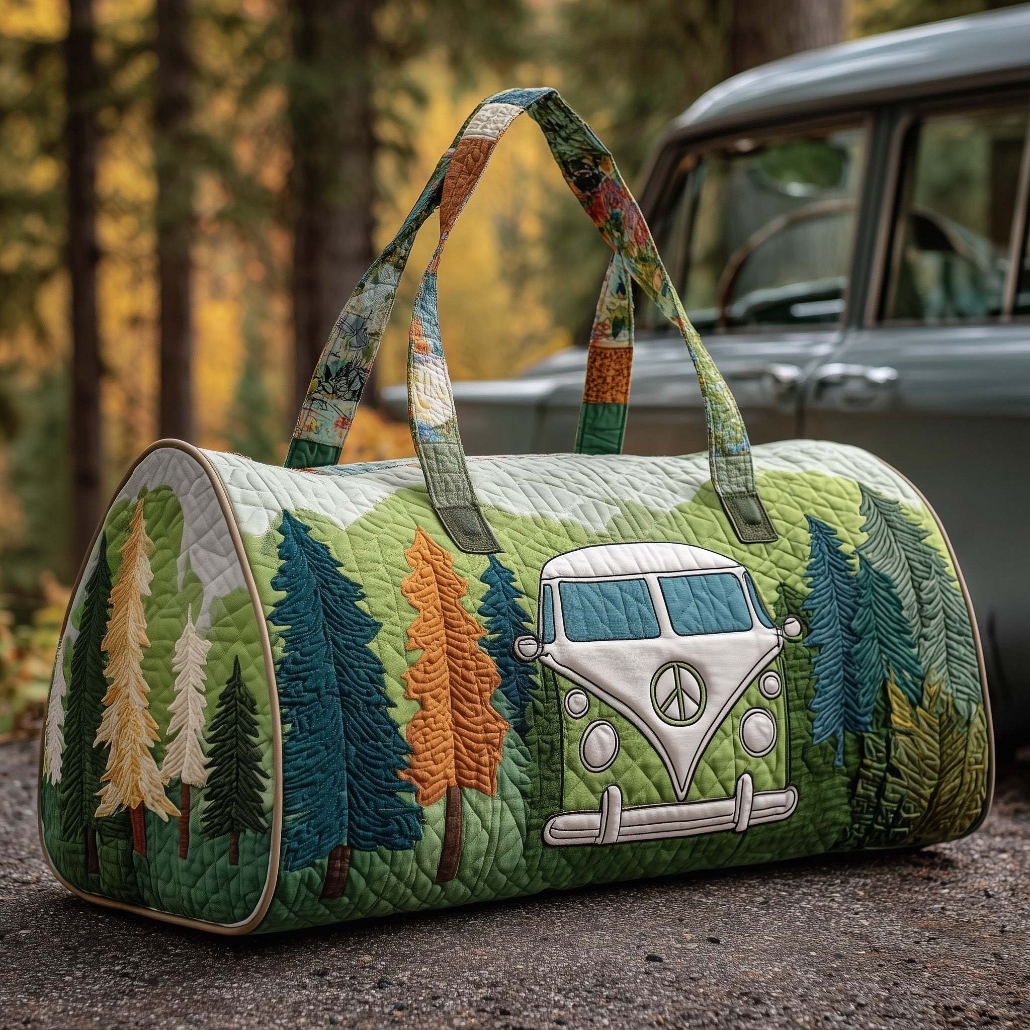 Camping Vibe Quilted Duffle Bag
