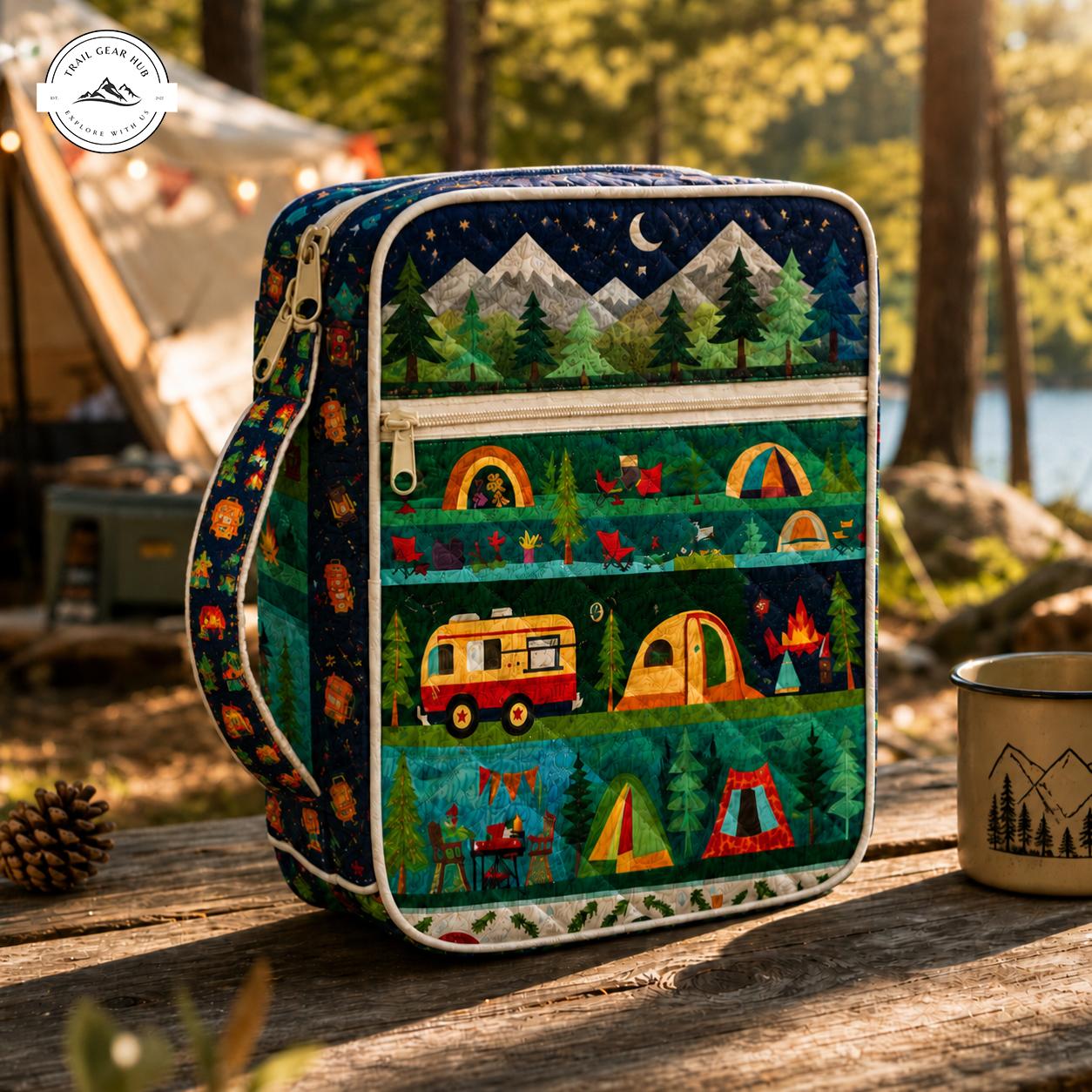 Camping Quilted Bible Cover TG08