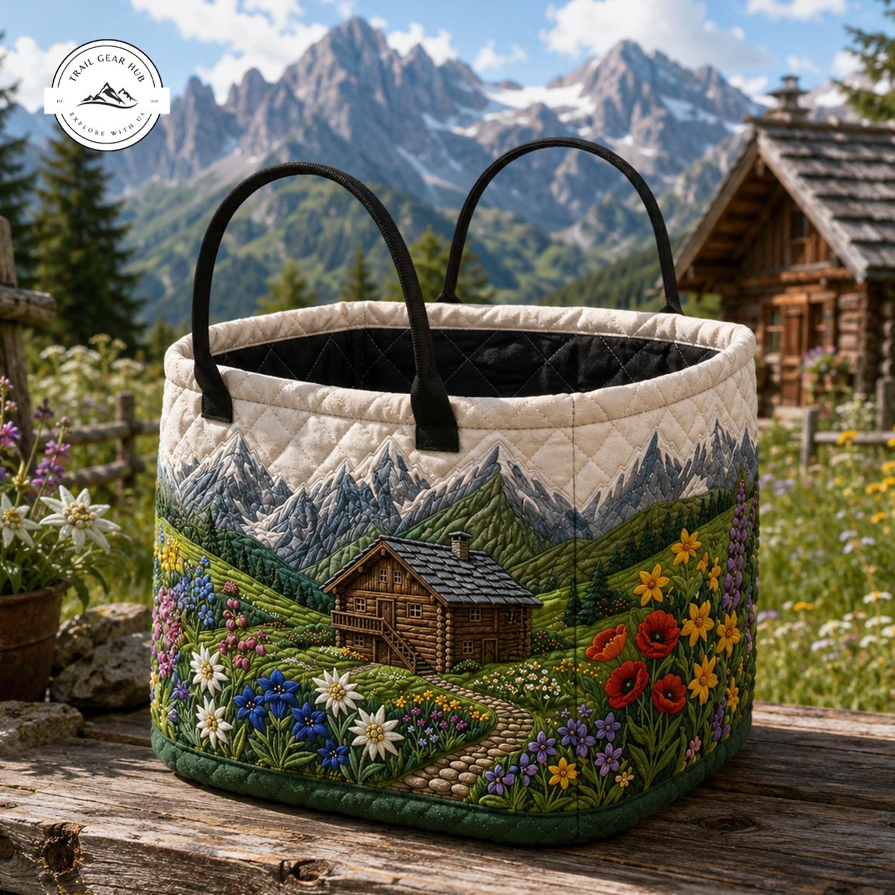 Mountain Cabin Quilted Storage Basket TN10