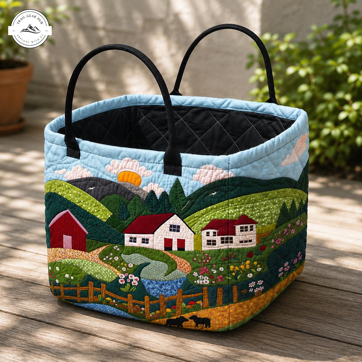 Landscape Quilted Storage Basket TN18