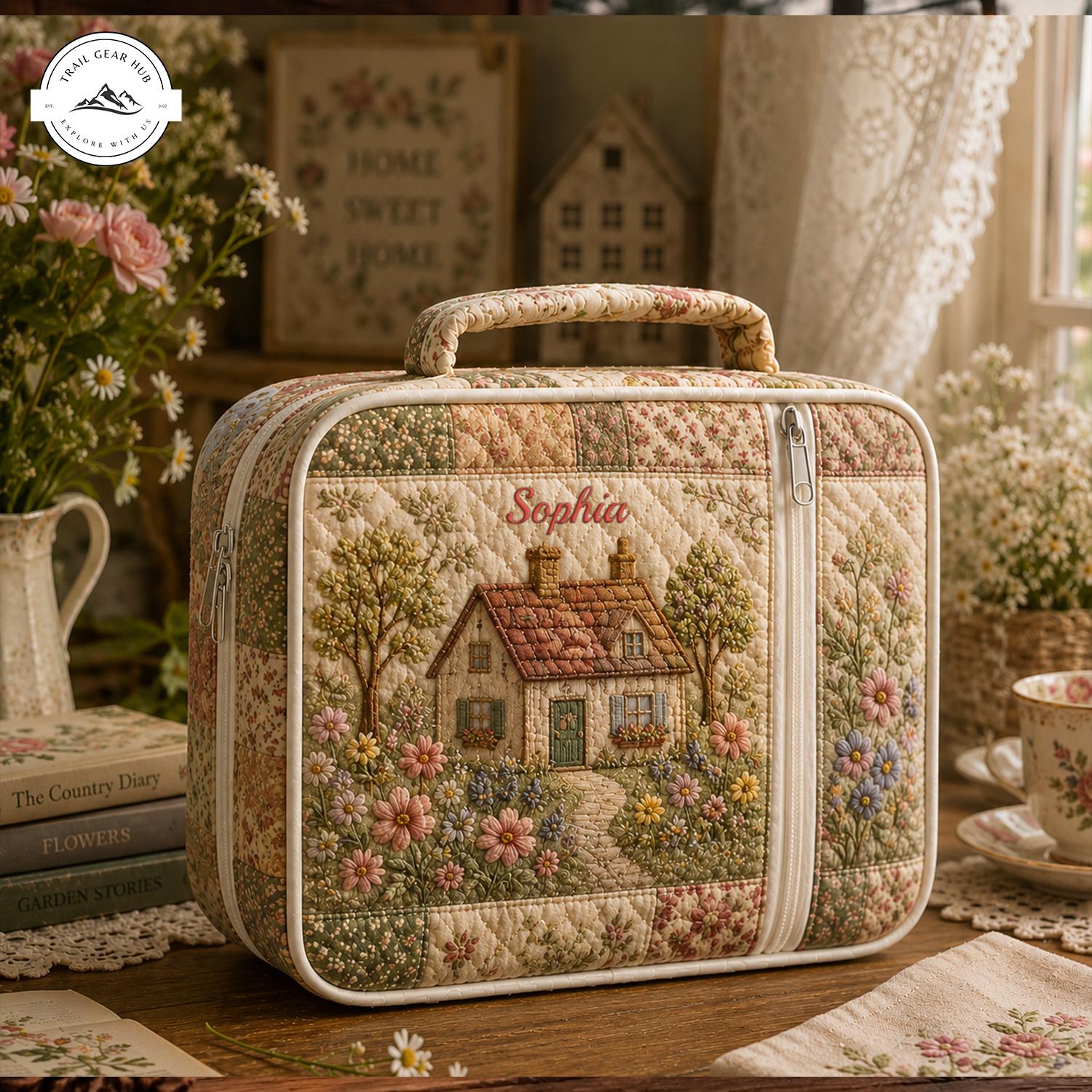 Cottagecore Personalized Quilted Bible Cover TP03