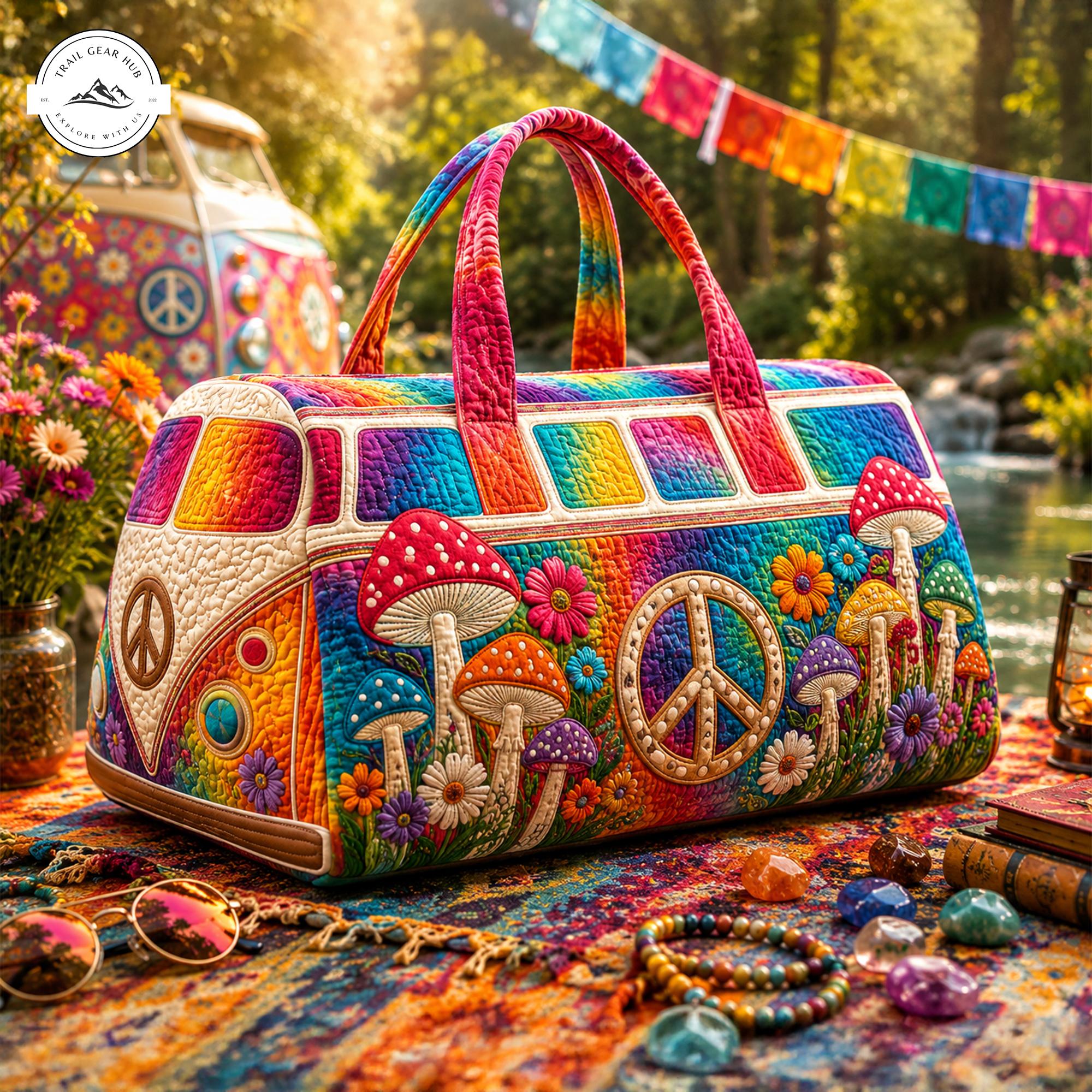 Boho Mushroom Quilted Duffel Bag TP22
