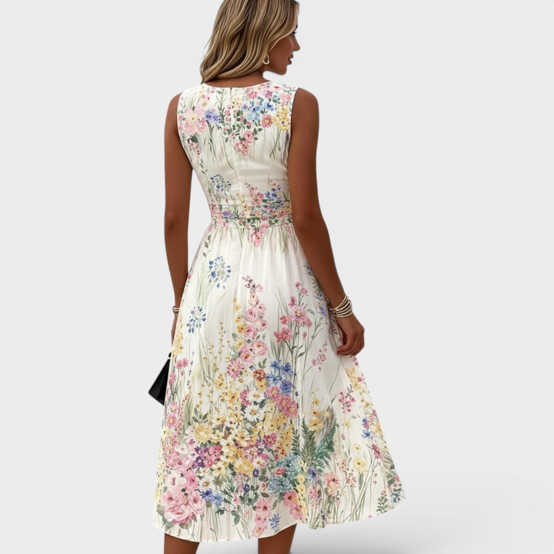 Mirela™ | Sleeveless Floral Midi Dress