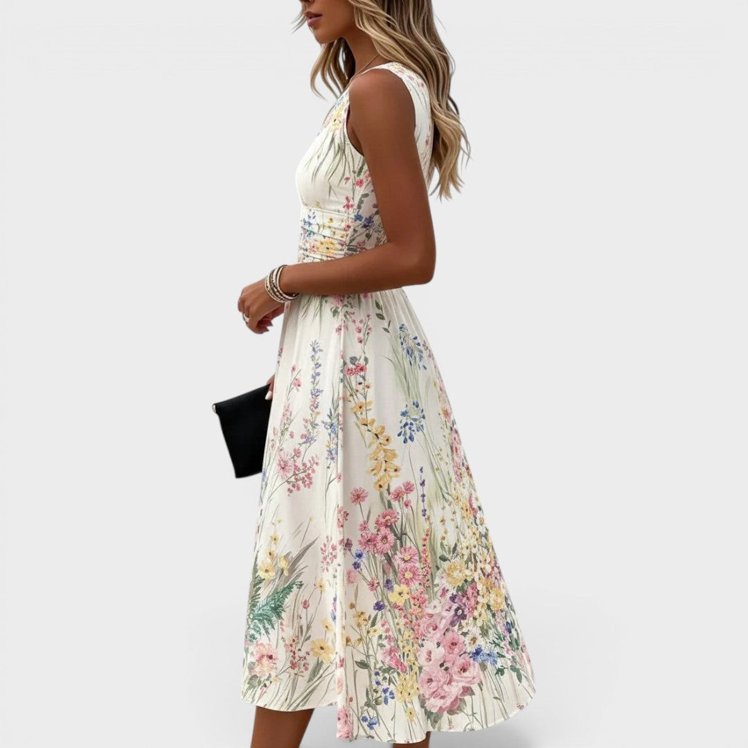 Mirela™ | Sleeveless Floral Midi Dress