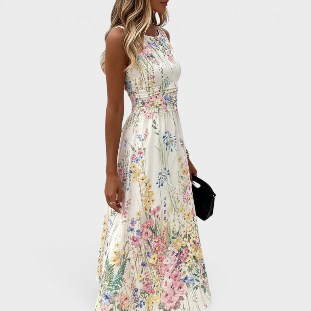 Mirela™ | Sleeveless Floral Midi Dress