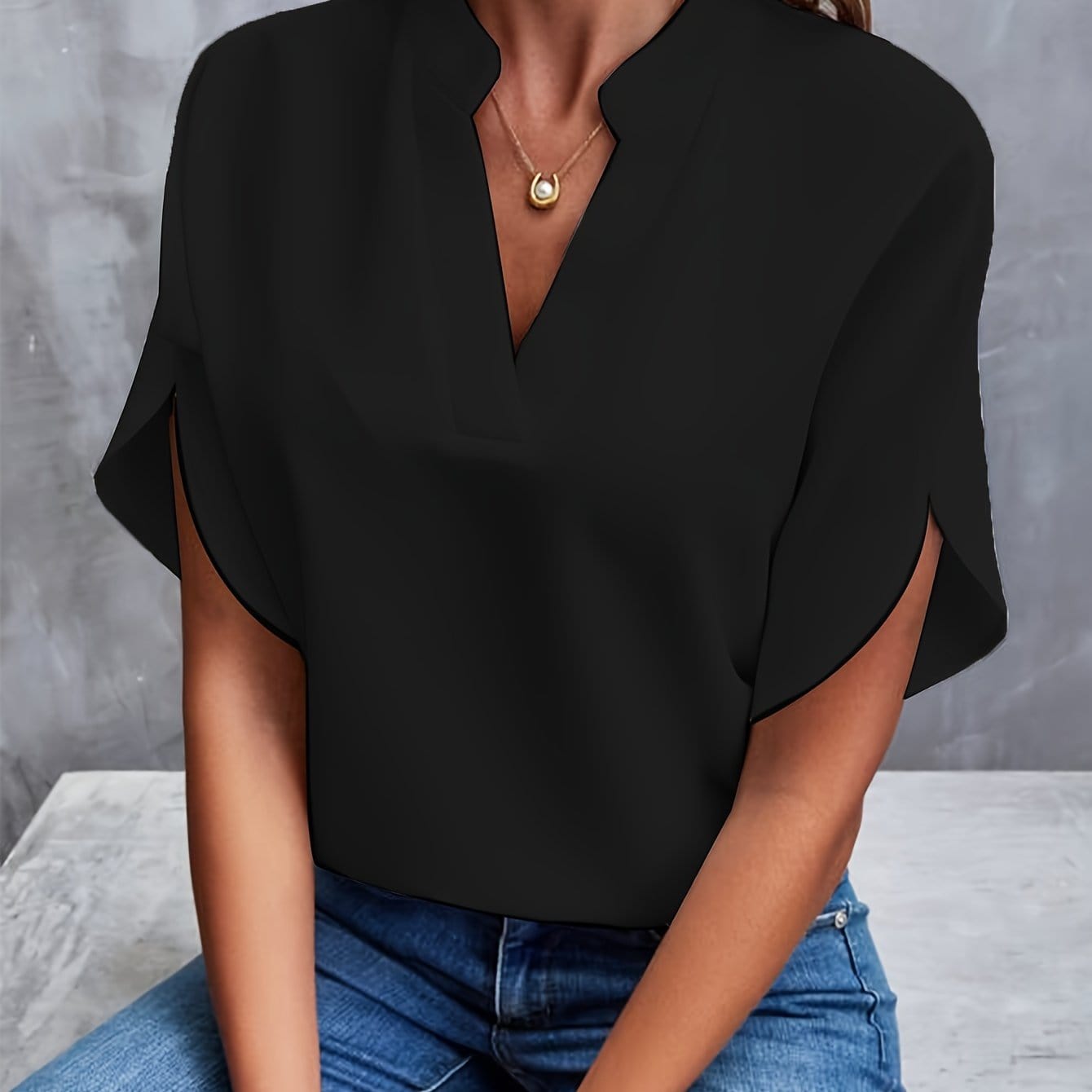 Colorful Draped Blouse