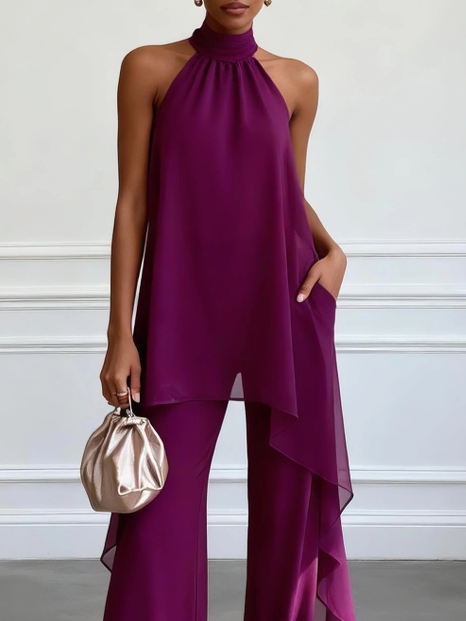 Valeria | Elegant Halter Jumpsuit