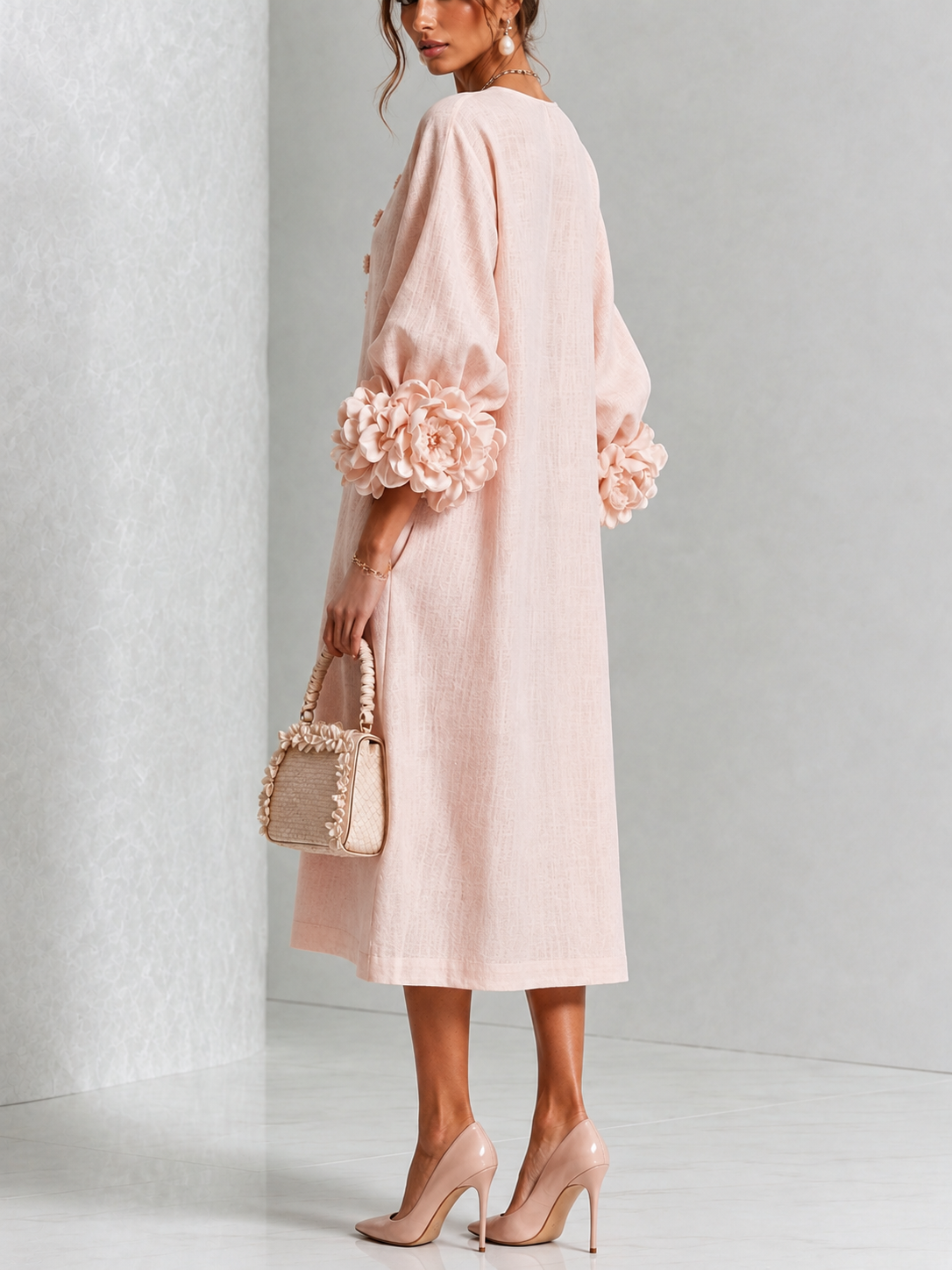 LILIANA | ELEGANT FLORAL MIDI DRESS