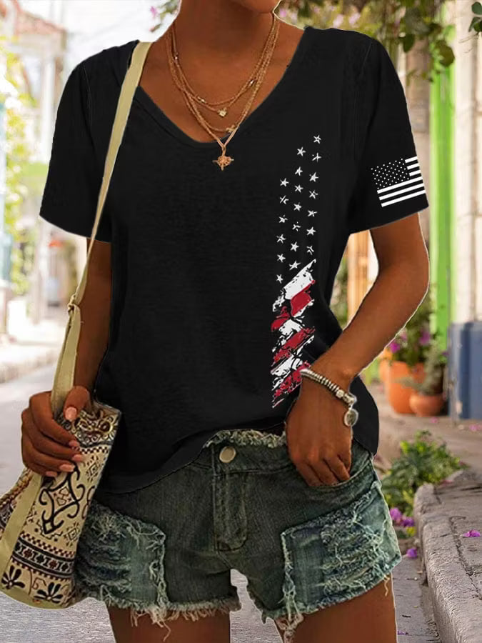 Women's Independence Day Printed Casual T-Shirt
