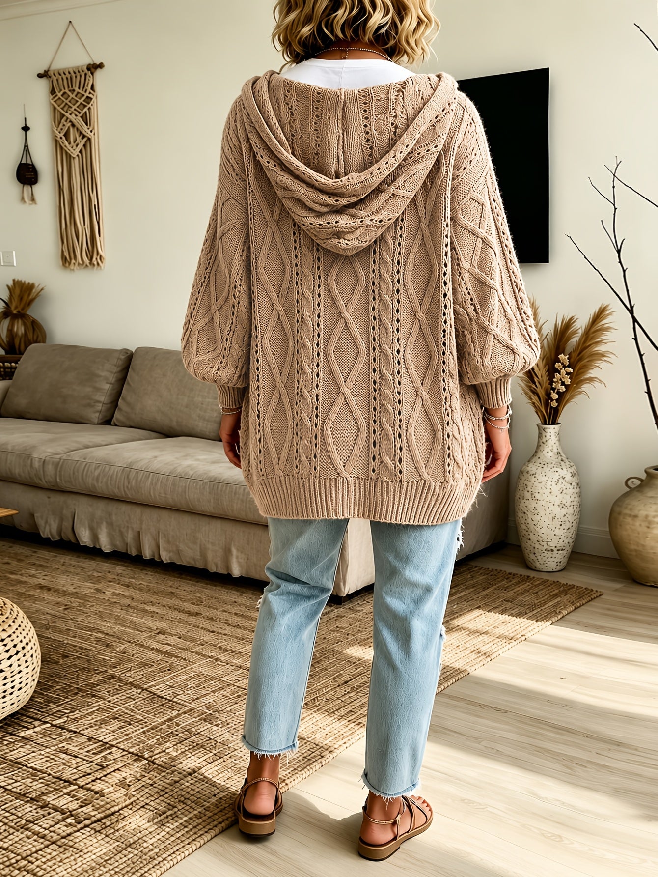 Anthea™ | Cable Knit Hooded Sweater