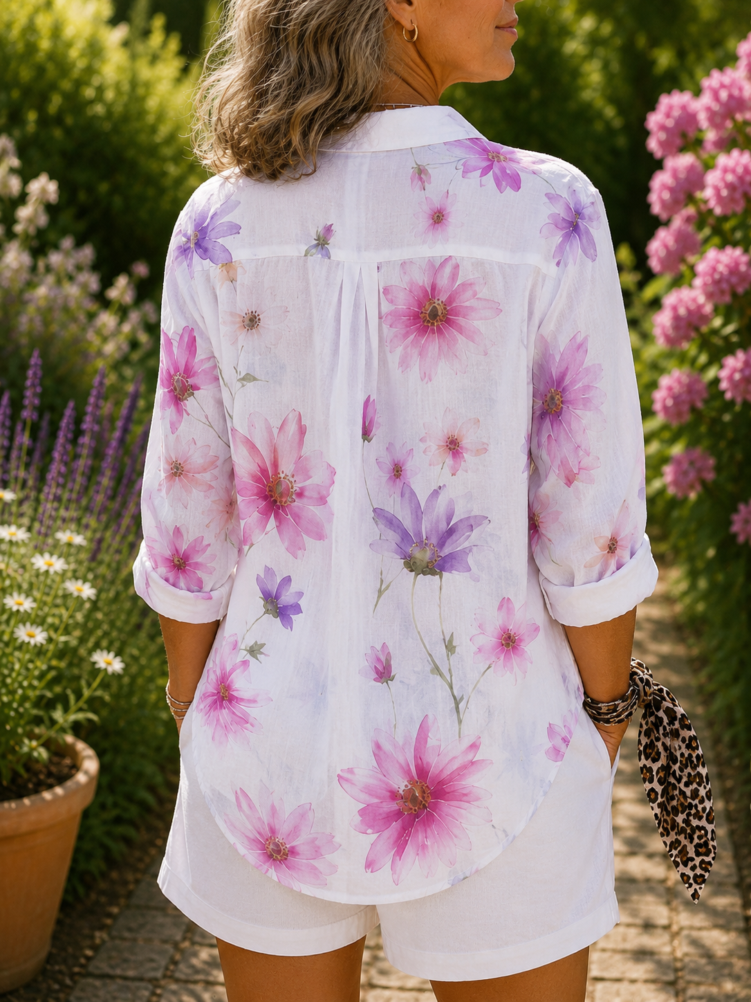 Alice | Vibrant Artistic Blouse with Button Closure