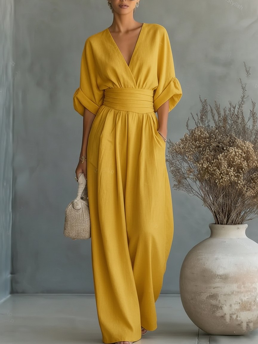 Capella | V-Neck High-Waist Jumpsuit