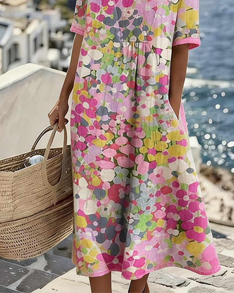 Elena™ | Elegant Floral Summer Midi Dress