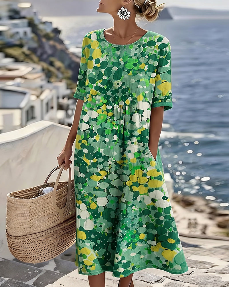Elena™ | Elegant Floral Summer Midi Dress