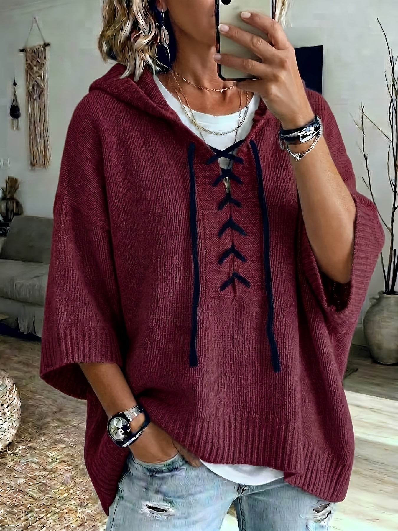 Glenda™ | Floral Batwing Hooded Cardigan