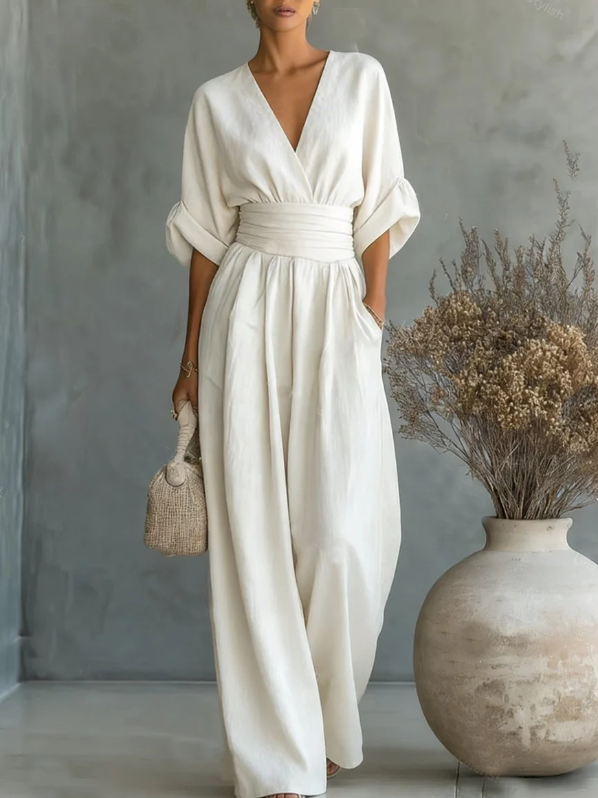 Capella | V-Neck High-Waist Jumpsuit
