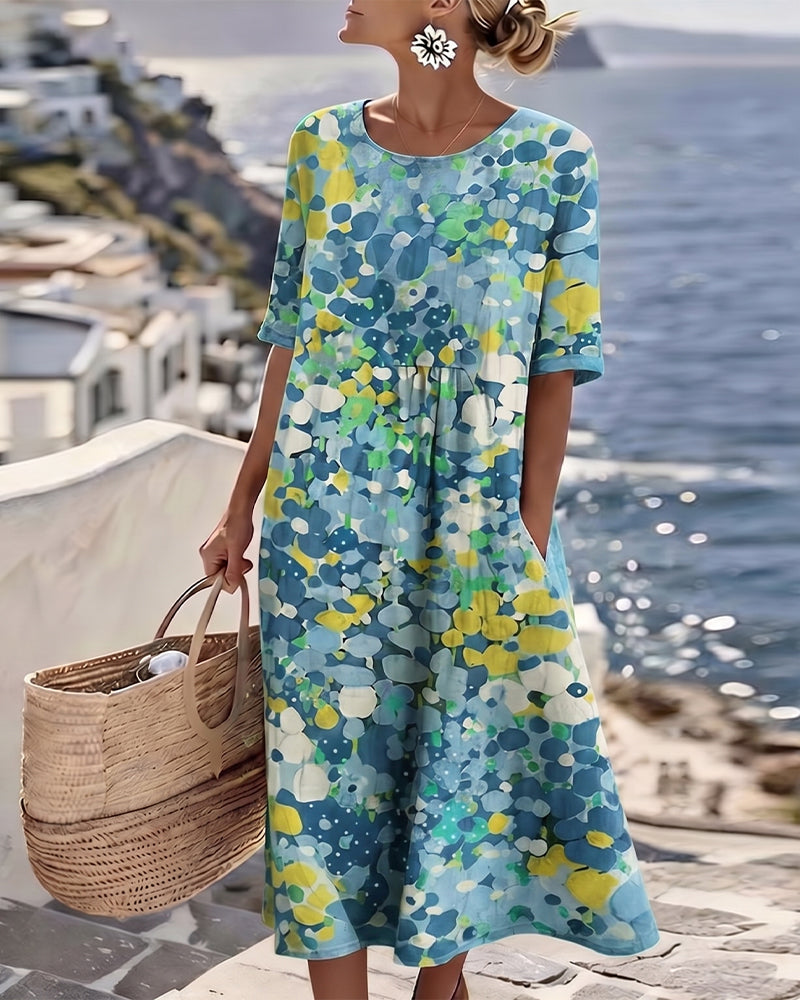 Elena™ | Elegant Floral Summer Midi Dress