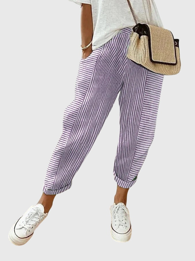 Celia | Relaxed Striped Tapered Pants