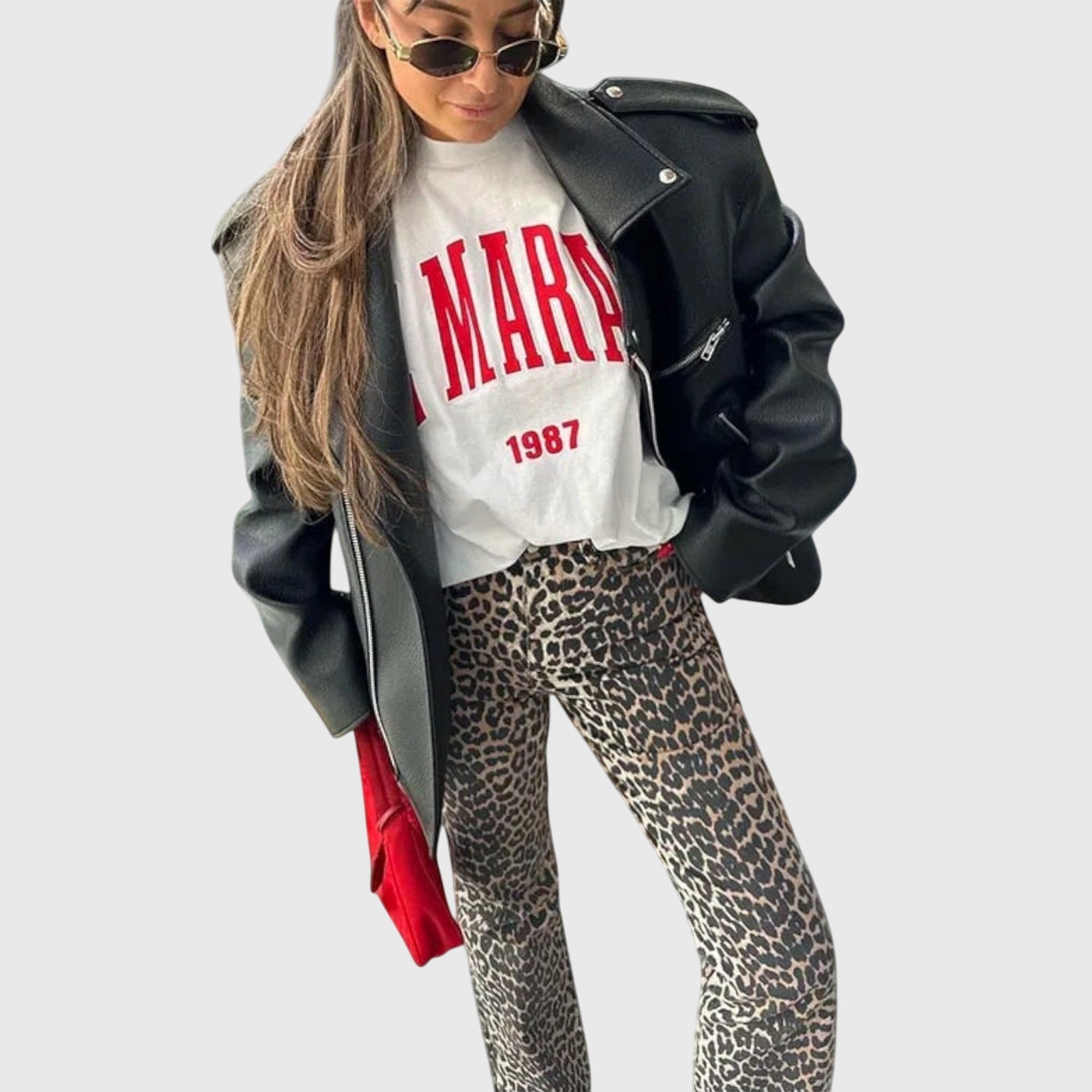 Margaret | Relaxed Animal-Print Jeans