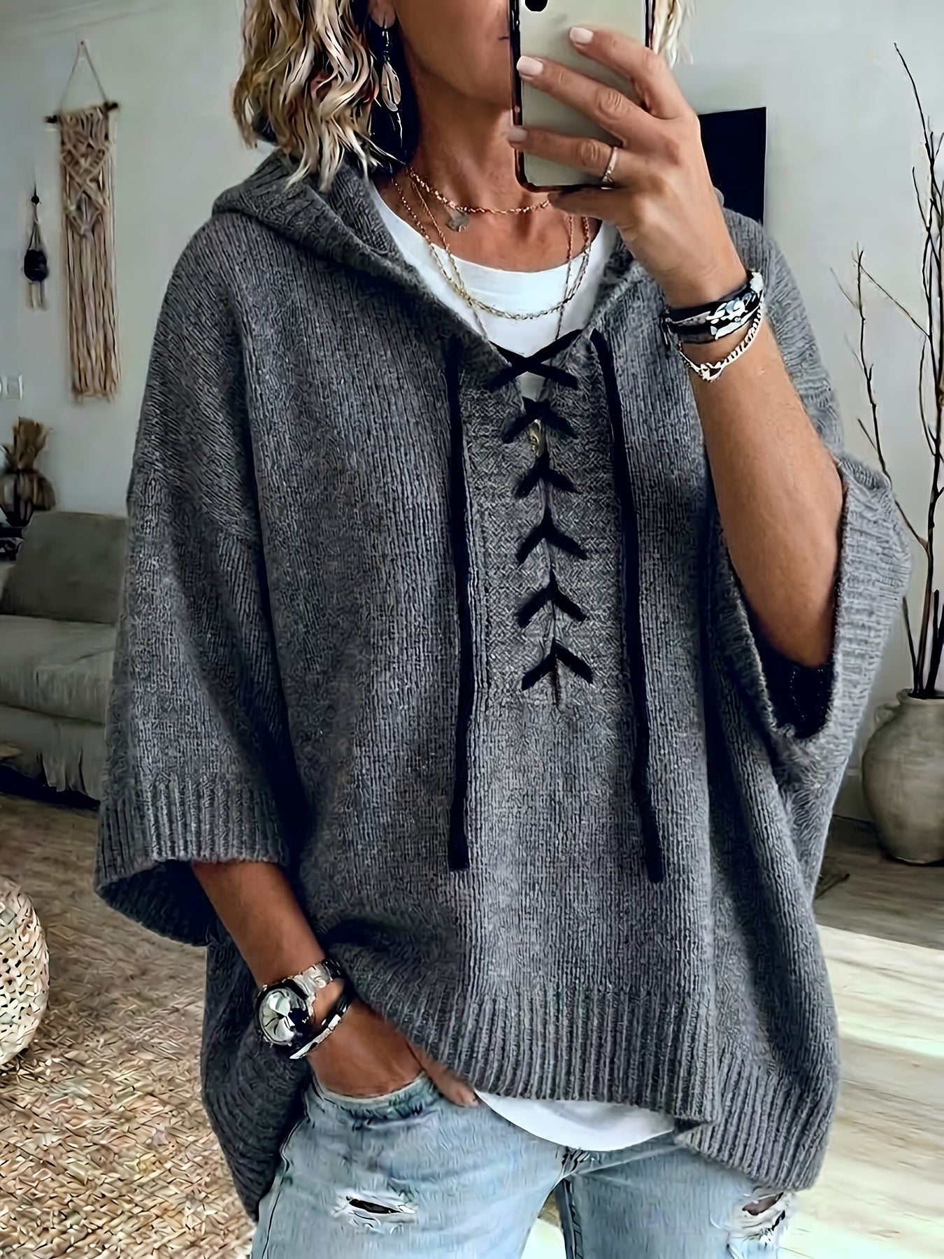 Glenda™ | Floral Batwing Hooded Cardigan