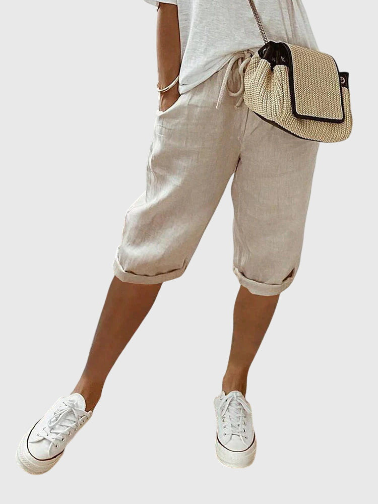 Elinor | Relaxed Drawstring Capri Pants