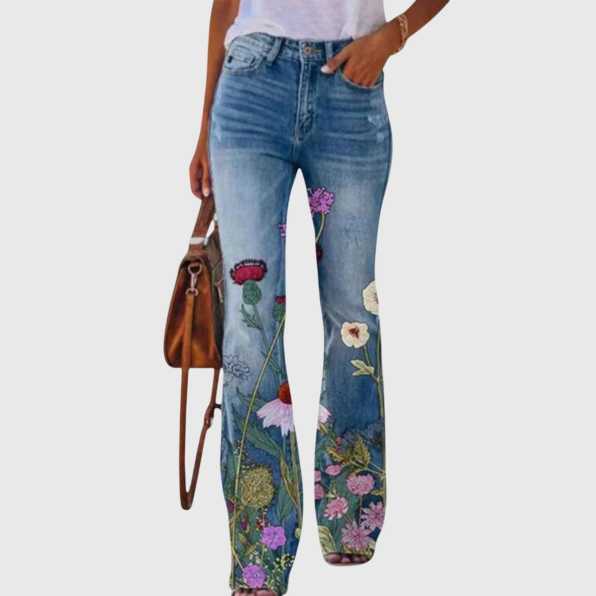 Isabelle | Blossom-Print Flared Pants