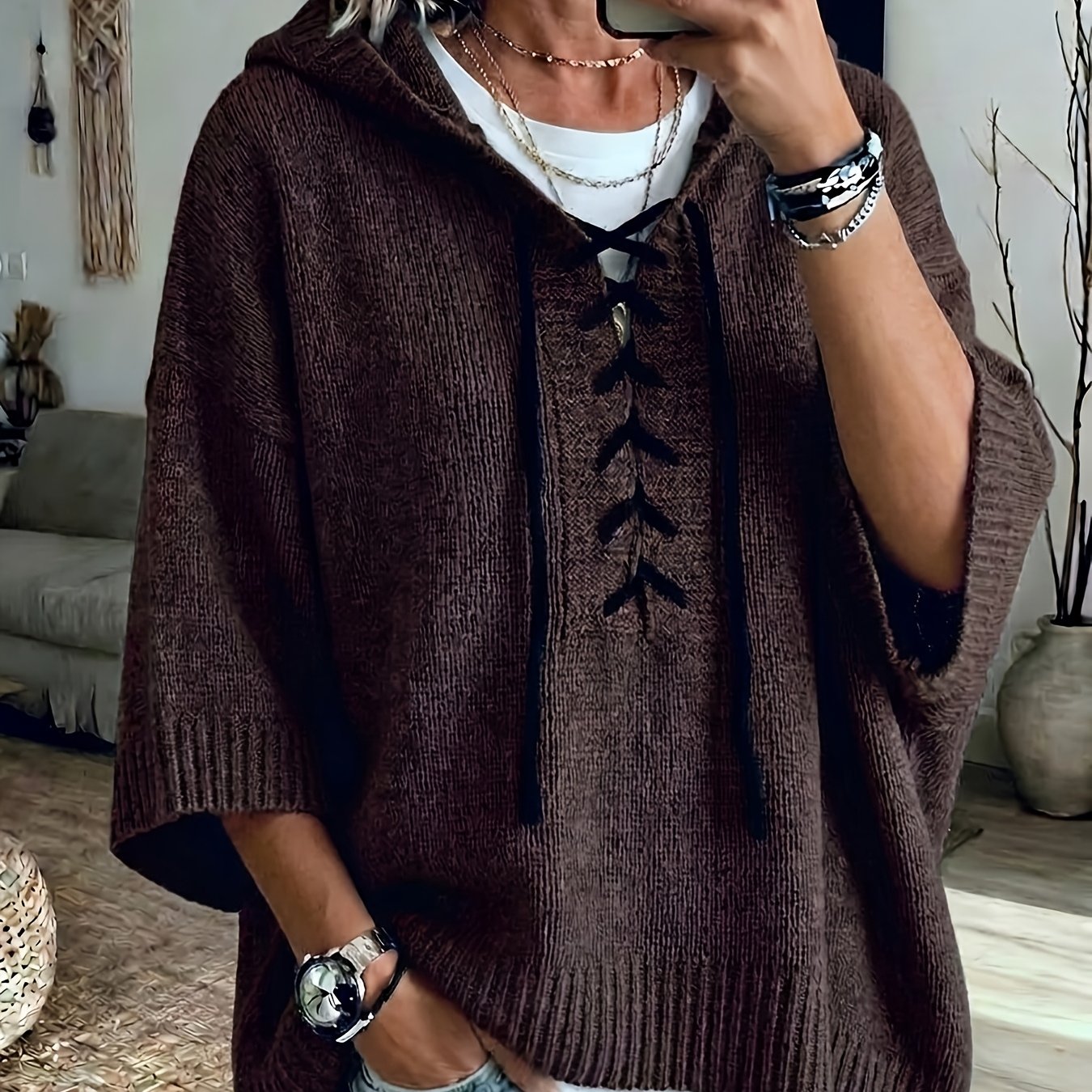 Glenda™ | Floral Batwing Hooded Cardigan