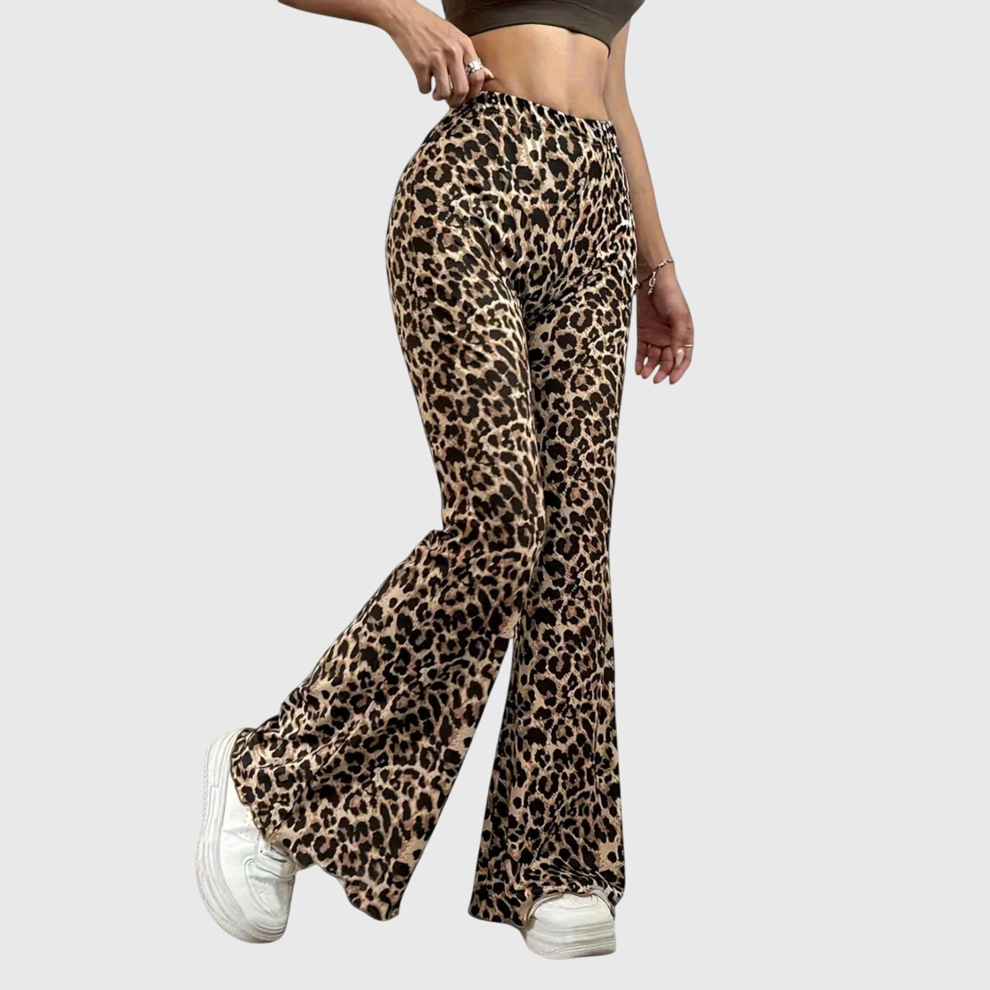 Daphne | Animal-Print Flared Pants